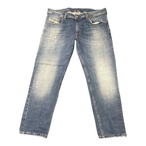 Diesel Jeans Mens 38 Blue Light Wash 1979 Sleenker Skinny Distressed Denim Faded